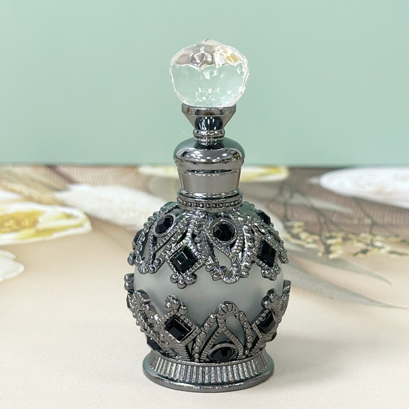 Üres parfüömagolaj üvege ékszerek berakásához – dekoratív tároló üveg, fém, permetező szín, specifikációk: 888-BRZ; 888-SLV; 888-GLD; 888-NC.COP