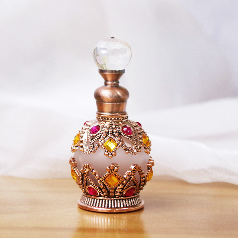 Üres parfüömagolaj üvege ékszerek berakásához – dekoratív tároló üveg, fém, permetező szín, specifikációk: 888-BRZ; 888-SLV; 888-GLD; 888-NC.COP