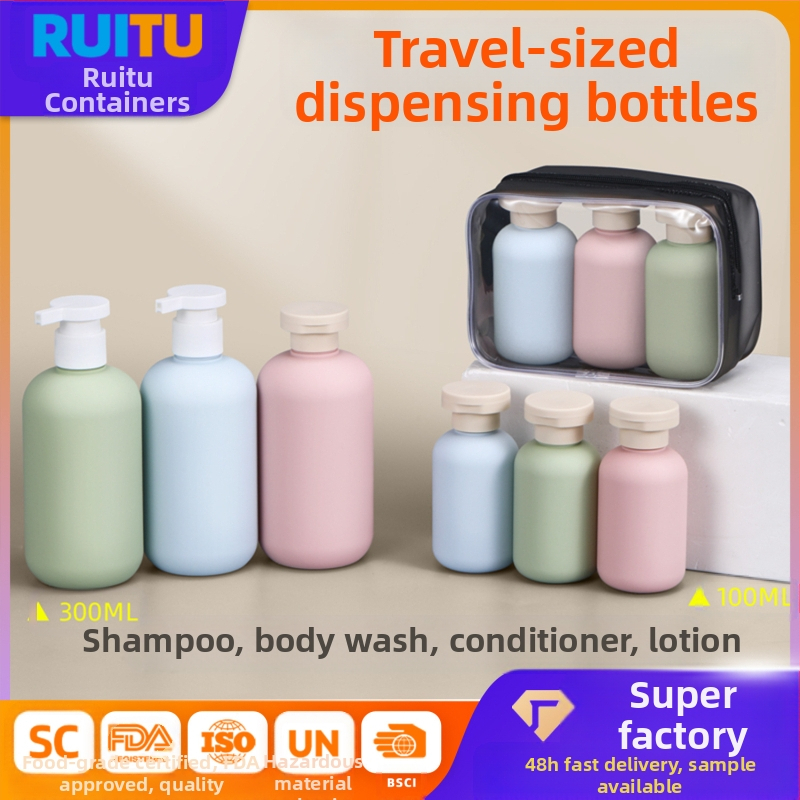 Ruitu HDPE kosmetikos dozatorius su pompa, ekrano spausdinimas, talpa 100–300 ml