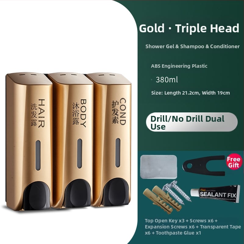 Trijų galvučių sieninis sensorinis muilo dozatorius, plastikinis korpusas, CE sertifikatas, prekės ženklas QITA