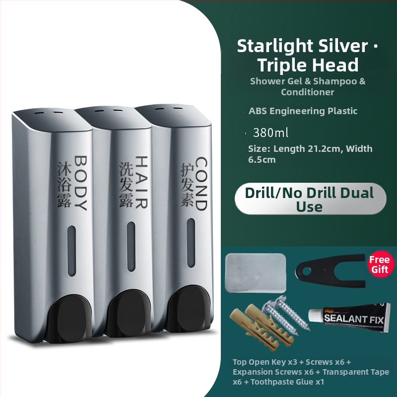 Trijų galvučių sieninis sensorinis muilo dozatorius, plastikinis korpusas, CE sertifikatas, prekės ženklas QITA