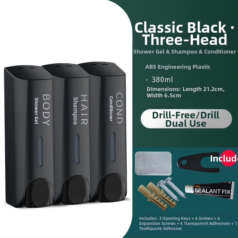 Trijų galvučių sieninis sensorinis muilo dozatorius, plastikinis korpusas, CE sertifikatas, prekės ženklas QITA