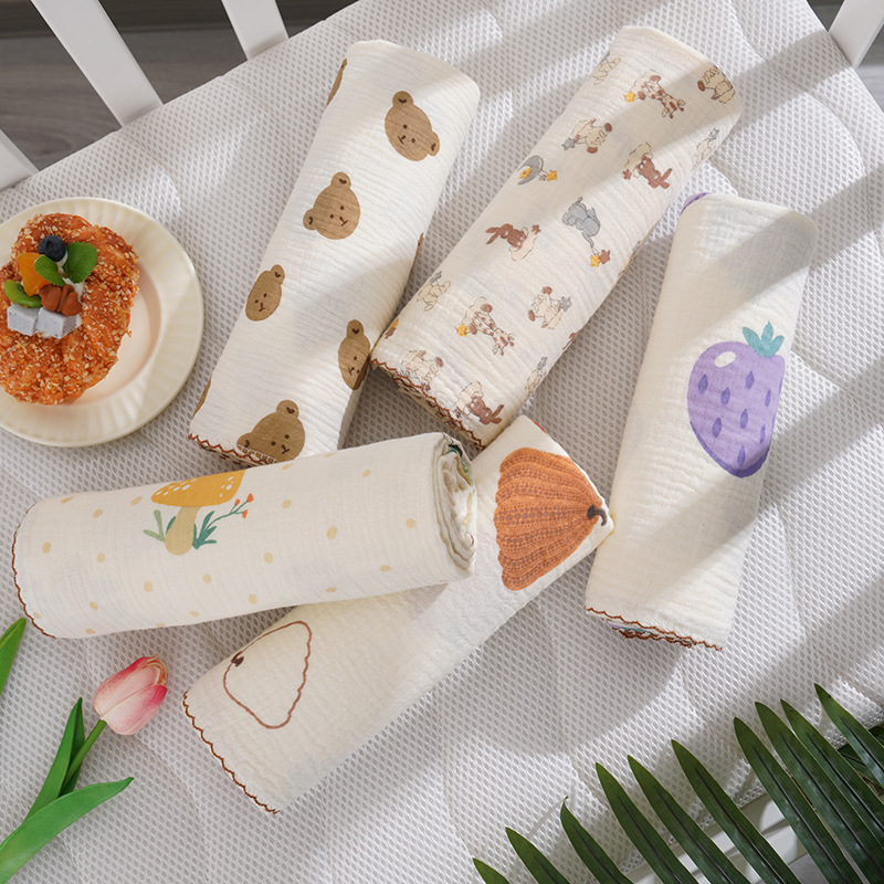 Μωρού φουλάρι περιτύλιξης από διπλό βαμβακερό γάζα, μαλακό και διαπνέον, 95% βαμβάκι, Τάξη Α, για βρέφη