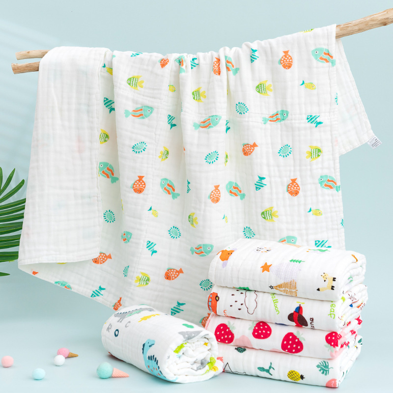 Παιδική πετσέτα μπάνιου για νεογνά – βαμβάκι, τέσσερις εποχές, μοτίβο ζώων και καρτούν, 360 γρ