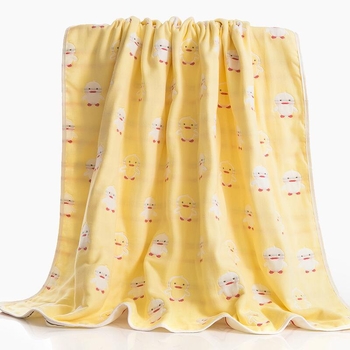 Βρεφική πετσέτα μπάνιου από γάζα, εξάστρωτη βαμβακερή γάζα με σχέδιο ζωάκια, Jacquard ύφασμα, 80–100 g