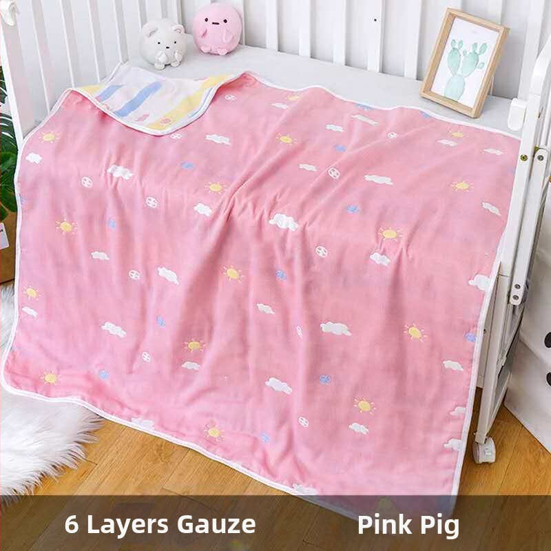 Βρεφική πετσέτα μπάνιου από γάζα, εξάστρωτη βαμβακερή γάζα με σχέδιο ζωάκια, Jacquard ύφασμα, 80–100 g