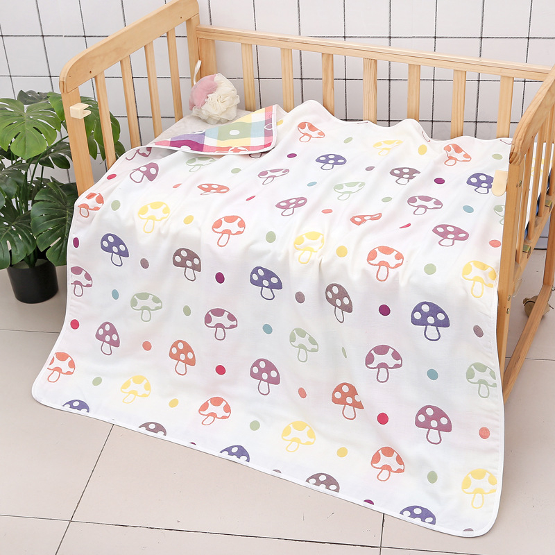 Βρεφική πετσέτα μπάνιου από γάζα, εξάστρωτη βαμβακερή γάζα με σχέδιο ζωάκια, Jacquard ύφασμα, 80–100 g