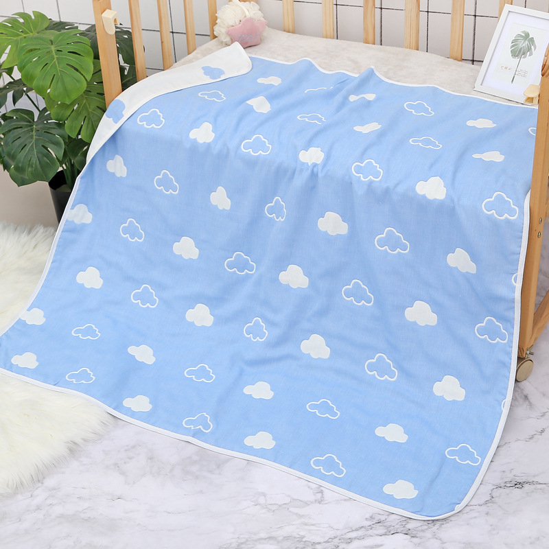 Βρεφική πετσέτα μπάνιου από γάζα, εξάστρωτη βαμβακερή γάζα με σχέδιο ζωάκια, Jacquard ύφασμα, 80–100 g