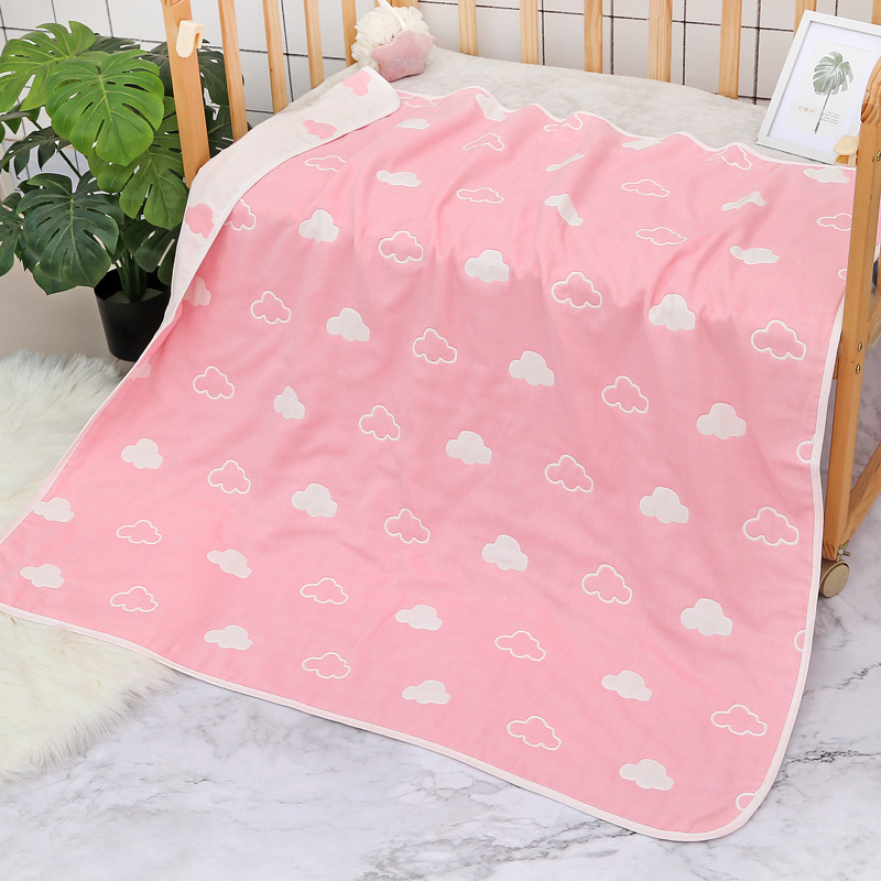 Βρεφική πετσέτα μπάνιου από γάζα, εξάστρωτη βαμβακερή γάζα με σχέδιο ζωάκια, Jacquard ύφασμα, 80–100 g