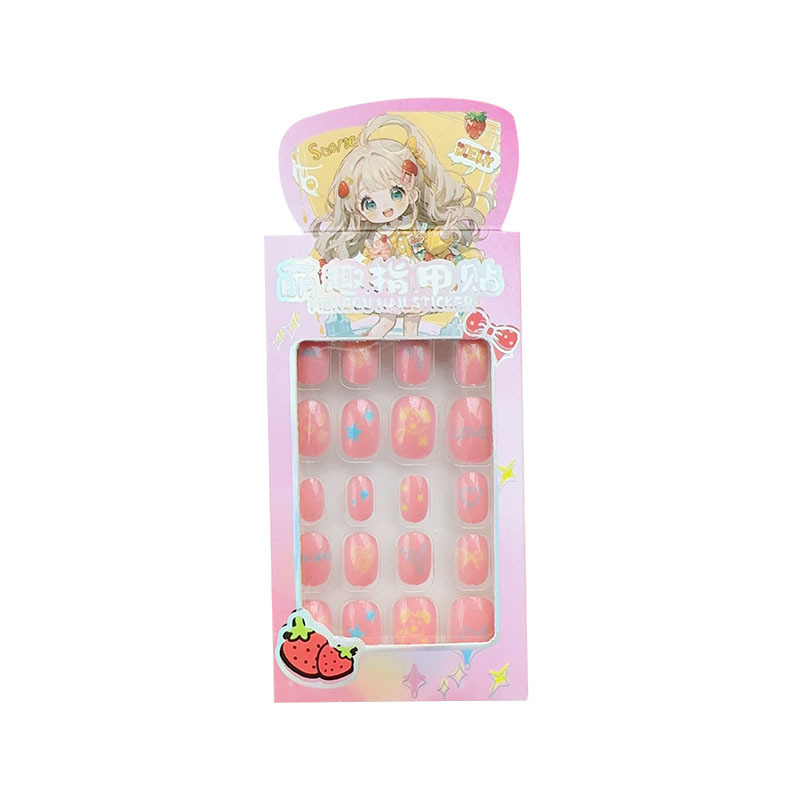 Stickere pentru unghii pentru copii, material PET, 24 bucăți, autoadezive, modele: lalele, flori, funda, cer înstelat, fluture, lună