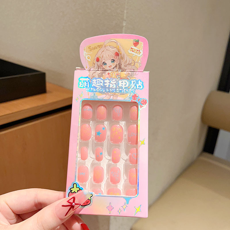 Stickere pentru unghii pentru copii, material PET, 24 bucăți, autoadezive, modele: lalele, flori, funda, cer înstelat, fluture, lună