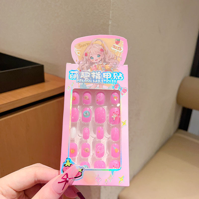 Stickere pentru unghii pentru copii, material PET, 24 bucăți, autoadezive, modele: lalele, flori, funda, cer înstelat, fluture, lună