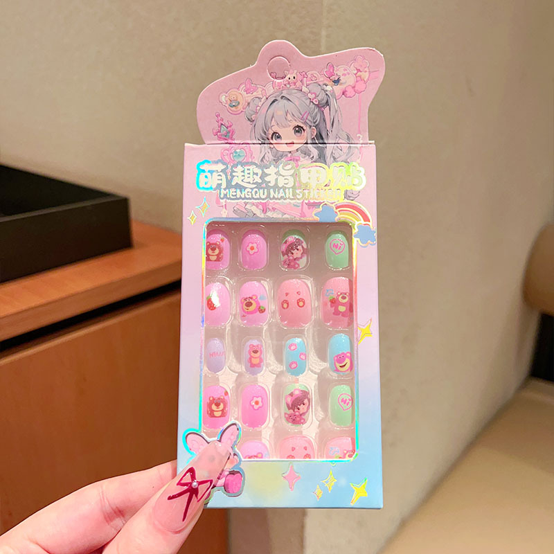 Stickere pentru unghii pentru copii, material PET, 24 bucăți, autoadezive, modele: lalele, flori, funda, cer înstelat, fluture, lună