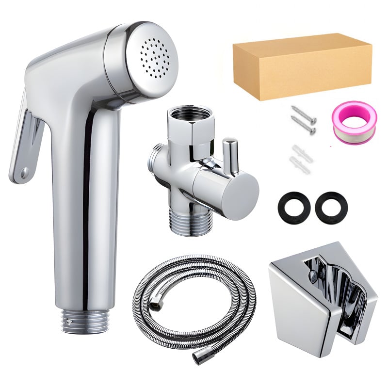 Dušo rinkinys bidetui ir tualetei, sieninis montavimas, ABS, apskrito dušo galvutė, 20 mm jungtis, lietaus funkcija