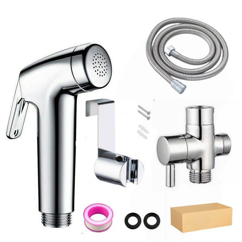 Dušo rinkinys bidetui ir tualetei, sieninis montavimas, ABS, apskrito dušo galvutė, 20 mm jungtis, lietaus funkcija