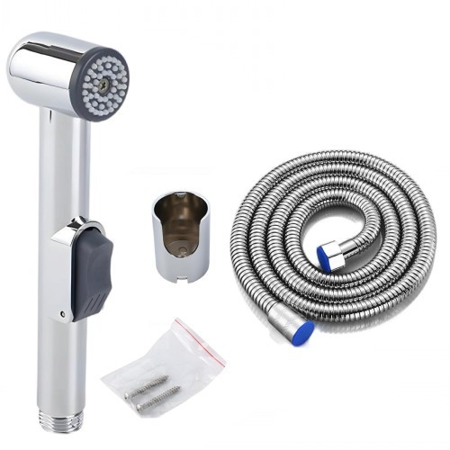 Nešiojamas tualeto bidė purkštuvo galvutė, ABS medžiaga, elektroplatinės apdailos, 4 taškų jungtis, veikimo temperatūra 0-90°C, nominalus slėgis 1.0 MPa