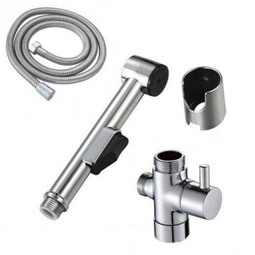 Nešiojamas tualeto bidė purkštuvo galvutė, ABS medžiaga, elektroplatinės apdailos, 4 taškų jungtis, veikimo temperatūra 0-90°C, nominalus slėgis 1.0 MPa