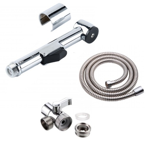 Nešiojamas tualeto bidė purkštuvo galvutė, ABS medžiaga, elektroplatinės apdailos, 4 taškų jungtis, veikimo temperatūra 0-90°C, nominalus slėgis 1.0 MPa