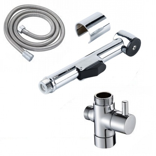 Nešiojamas tualeto bidė purkštuvo galvutė, ABS medžiaga, elektroplatinės apdailos, 4 taškų jungtis, veikimo temperatūra 0-90°C, nominalus slėgis 1.0 MPa