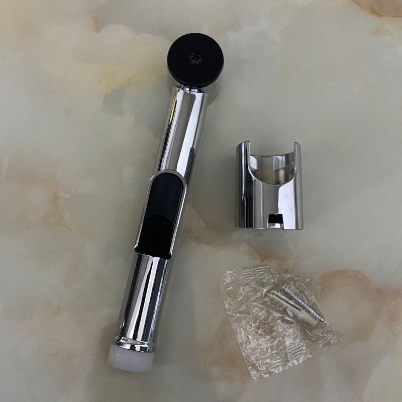 Nešiojamas tualeto bidė purkštuvo galvutė, ABS medžiaga, elektroplatinės apdailos, 4 taškų jungtis, veikimo temperatūra 0-90°C, nominalus slėgis 1.0 MPa