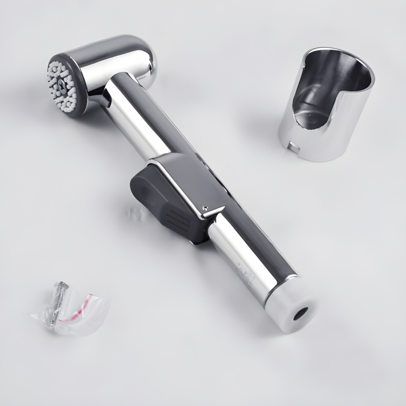 Nešiojamas tualeto bidė purkštuvo galvutė, ABS medžiaga, elektroplatinės apdailos, 4 taškų jungtis, veikimo temperatūra 0-90°C, nominalus slėgis 1.0 MPa