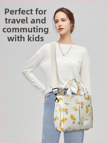 Τσάντα μαμάς και μωρού με μεγάλο χώρο, σχέδιο με ζωάκια, μόνωση με αλουμινόφυλλο, αδιάβροχο ύφασμα Oxford, ιμάντας στον ώμο crossbody