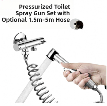 ABS plasto rankinis tualeto purkštuvas su žarnos komplektu, modelis HU-887, slėgio funkcija, rankinis prijungimas, veikimo temperatūra 80°C