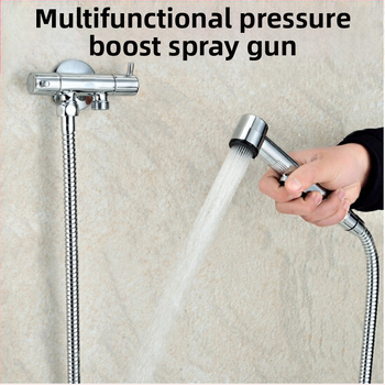 ABS plasto rankinis tualeto purkštuvas su žarnos komplektu, modelis HU-887, slėgio funkcija, rankinis prijungimas, veikimo temperatūra 80°C