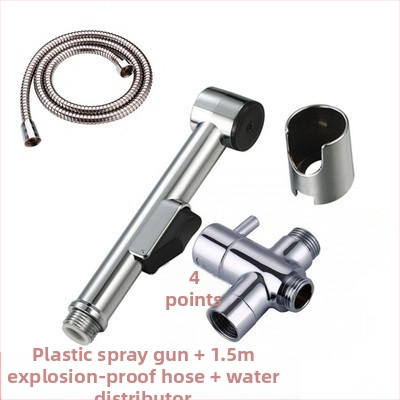 ABS plasto rankinis tualeto purkštuvas su žarnos komplektu, modelis HU-887, slėgio funkcija, rankinis prijungimas, veikimo temperatūra 80°C