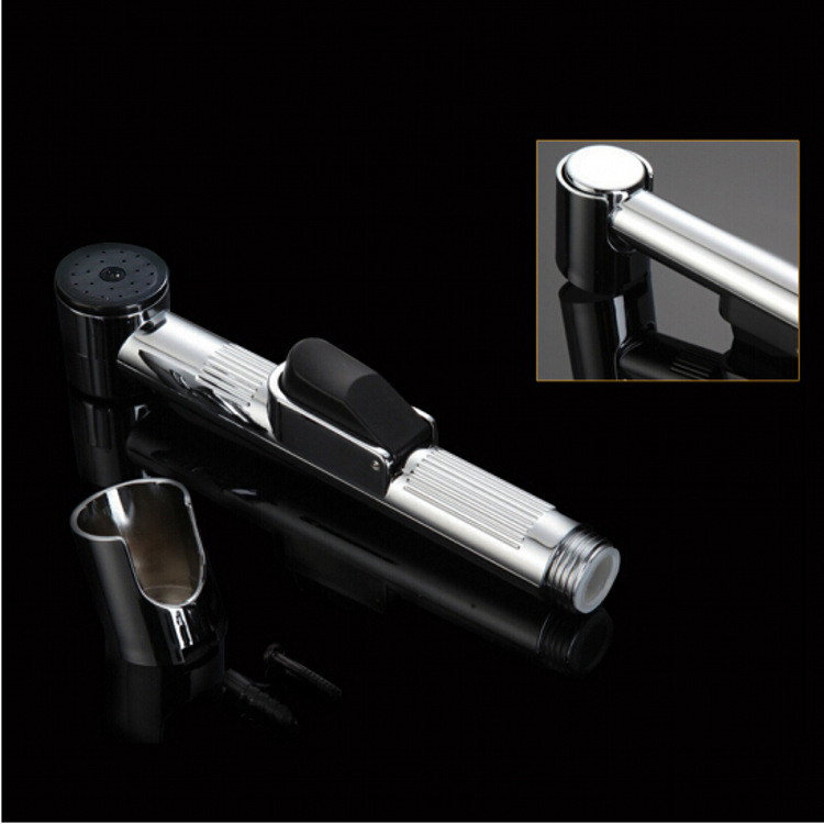 ABS plasto rankinis tualeto purkštuvas su žarnos komplektu, modelis HU-887, slėgio funkcija, rankinis prijungimas, veikimo temperatūra 80°C