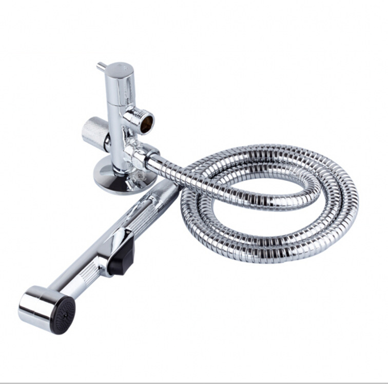 ABS plasto rankinis tualeto purkštuvas su žarnos komplektu, modelis HU-887, slėgio funkcija, rankinis prijungimas, veikimo temperatūra 80°C