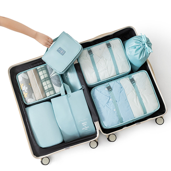 Σετ τσαντών αποθήκευσης για ταξίδια, ύφασμα Oxford, πολυχρηστικός οργανωτής για ρούχα, εσώρουχα, καλλυντικά και είδη περιποίησης — μοντέρνο μινιμαλιστικό στυλ