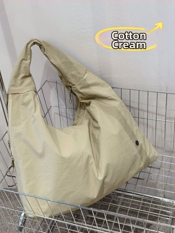 Τσάντα ώμου Bou bou, ύφασμα αλεξίπτωτου, οριζόντιο τετράγωνο σχήμα, φερμουάρ, επένδυση από βαμβάκι, εσωτερική θήκη για φορητό υπολογιστή με λαμιναρισμένο φερμουάρ