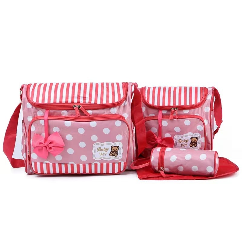 Mamababa táska, 4 darabos készlet, többfunkciós, poliészter, állatmintás, belső nylon bélés, görbült vállpánt