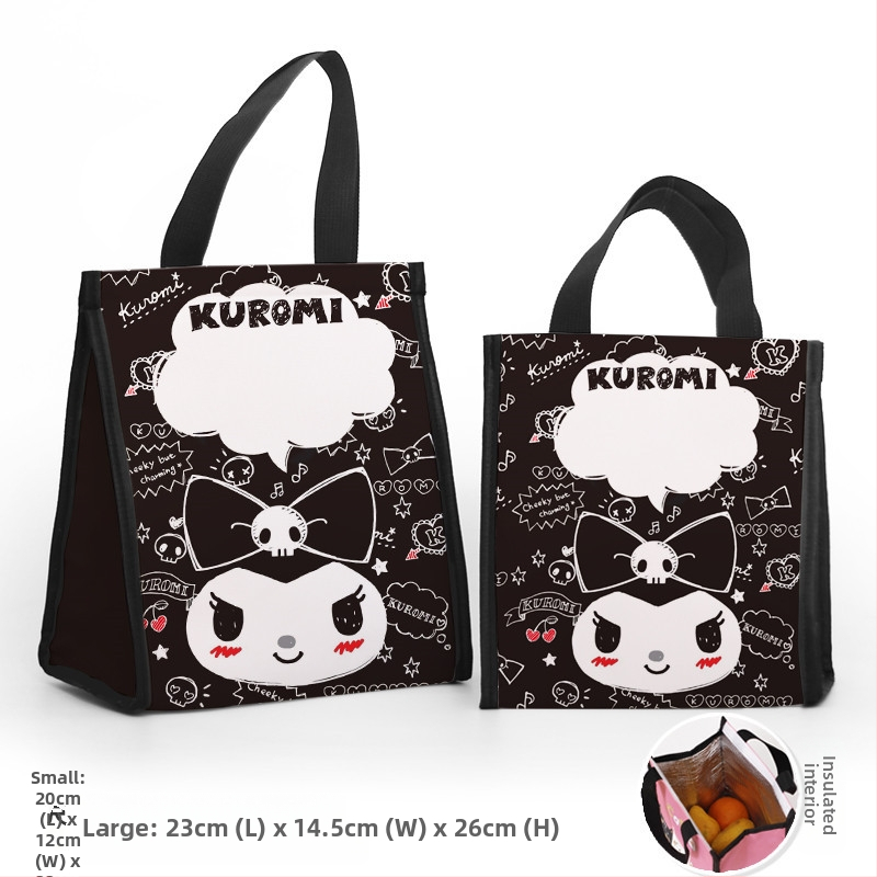 Pusdienu soma ar pielāgojamiem daudzmotīvu motīvām, karikatūra par mazo dēmonu modernā minimālisma stilā