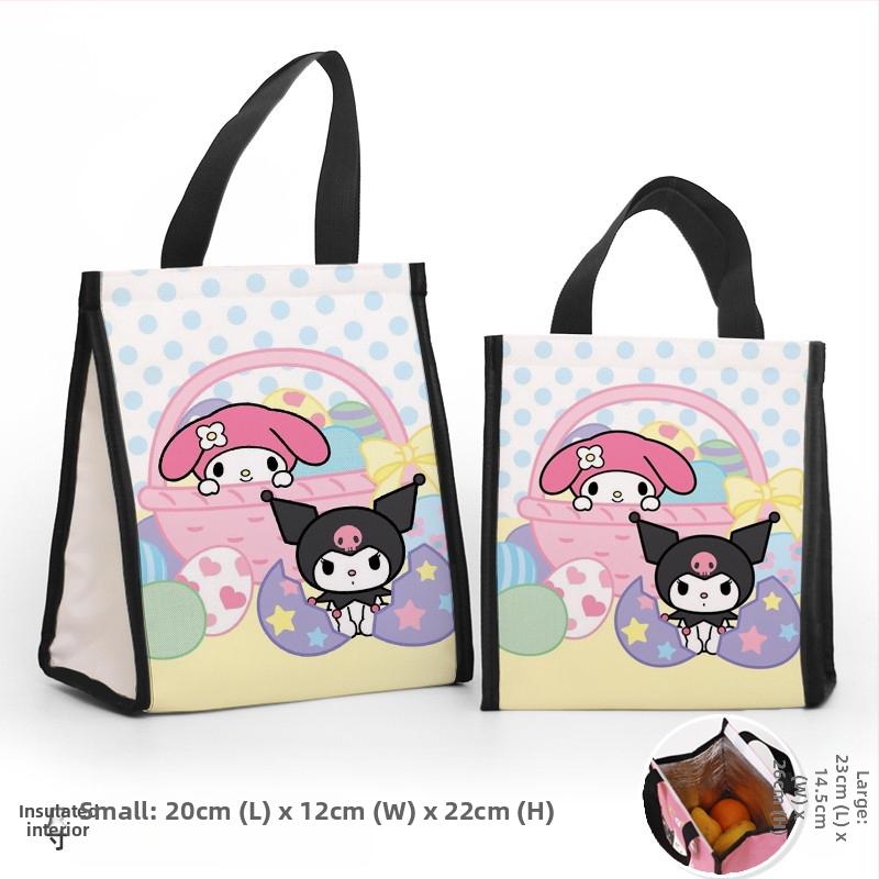 Pusdienu soma ar pielāgojamiem daudzmotīvu motīvām, karikatūra par mazo dēmonu modernā minimālisma stilā