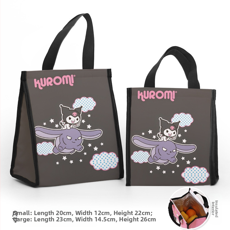 Pusdienu soma ar pielāgojamiem daudzmotīvu motīvām, karikatūra par mazo dēmonu modernā minimālisma stilā