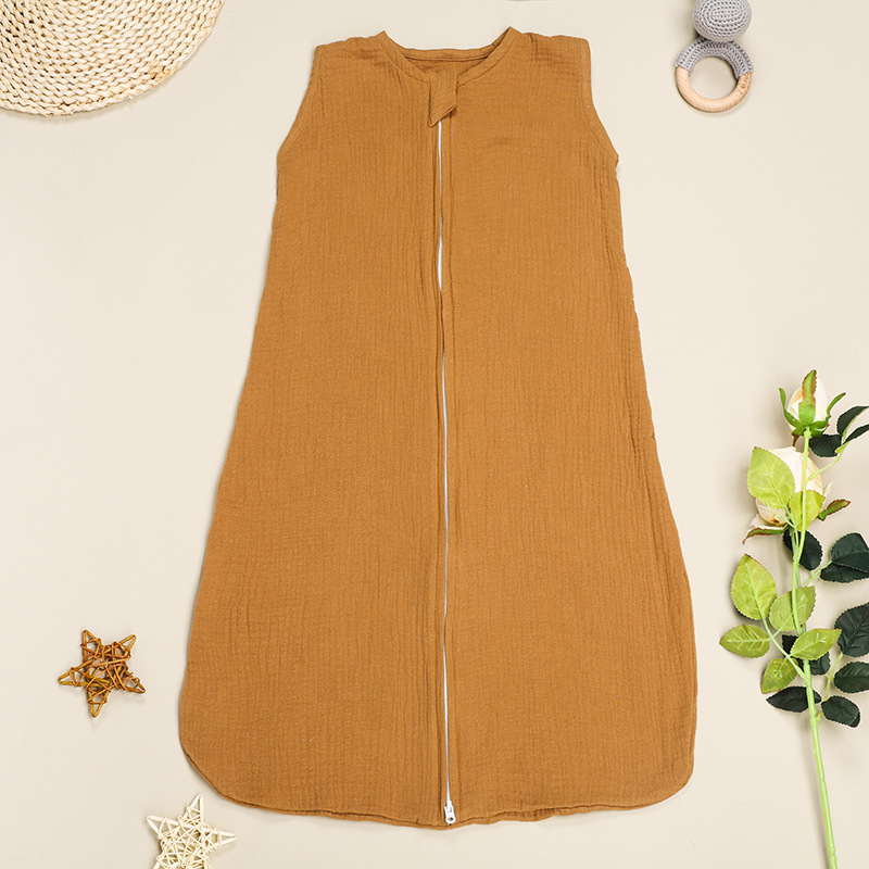 Бебешки памучен спален жилет от муслин, тънък, влагоотвеждащ, миещ се, за новородени (0–1 година)