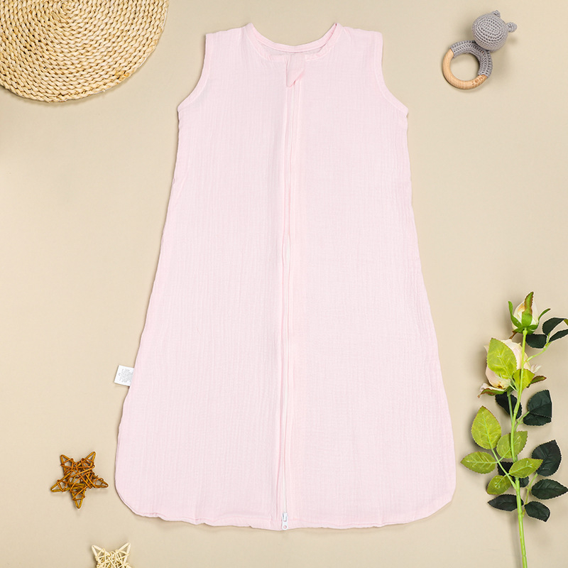 Бебешки памучен спален жилет от муслин, тънък, влагоотвеждащ, миещ се, за новородени (0–1 година)