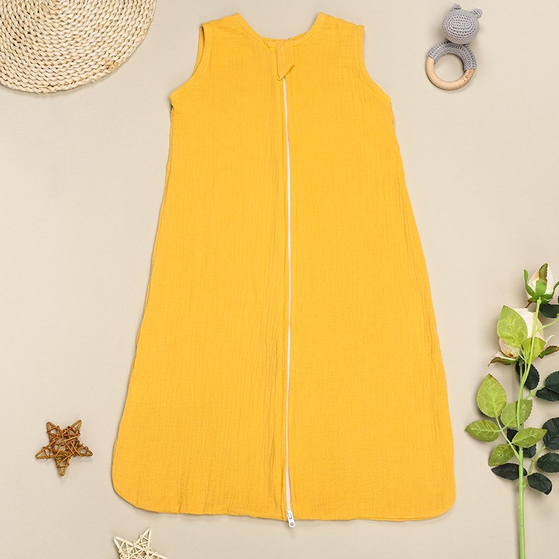 Бебешки памучен спален жилет от муслин, тънък, влагоотвеждащ, миещ се, за новородени (0–1 година)