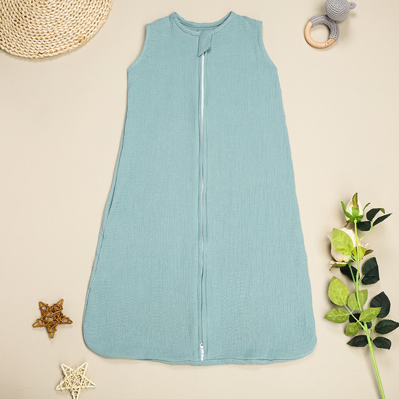 Бебешки памучен спален жилет от муслин, тънък, влагоотвеждащ, миещ се, за новородени (0–1 година)