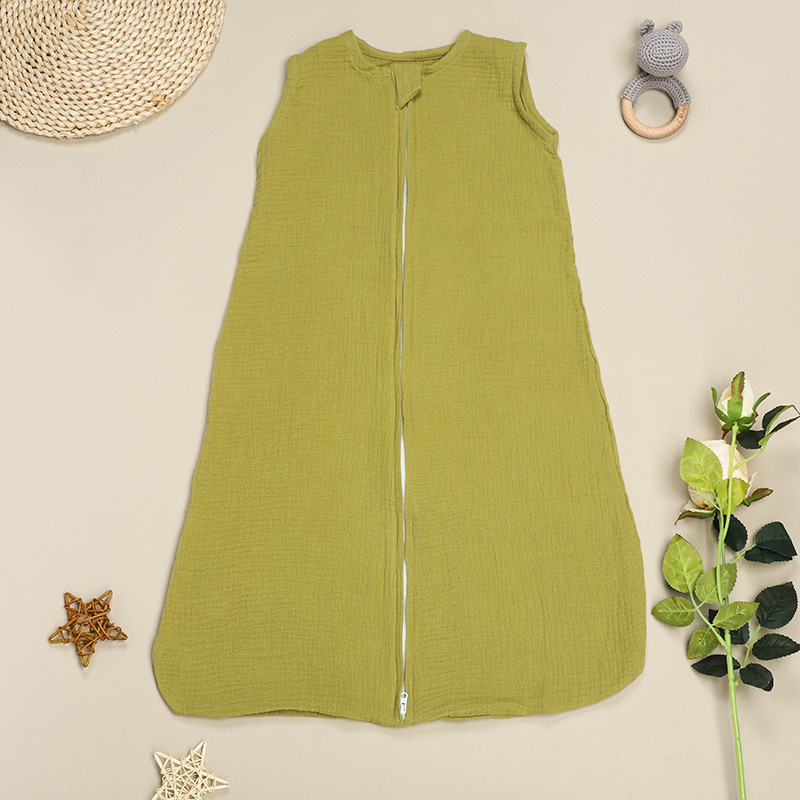 Бебешки памучен спален жилет от муслин, тънък, влагоотвеждащ, миещ се, за новородени (0–1 година)