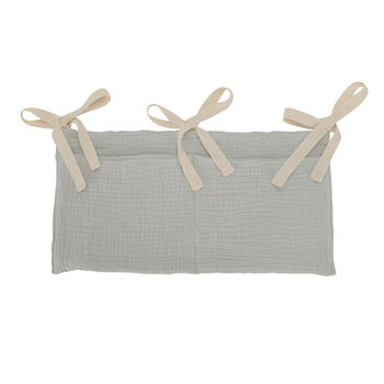 Бебешка окачваща чанта за креватче – чист памук, двойно отделение, органайзер за пелени и шишета, с гризалка за зъби за новородени