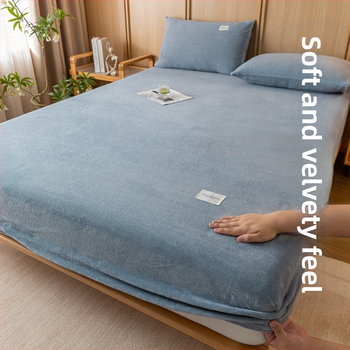 Weilianyi pieno fliso lovos užtiesalas, vienos spalvos raštas, reaktyvinis dažymas, modernus stilius
