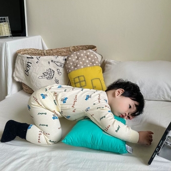 Mi tong Ins stiliaus namo formos siuvinėta pagalvė su medvilnine danga ir PP medvilnės užpildas