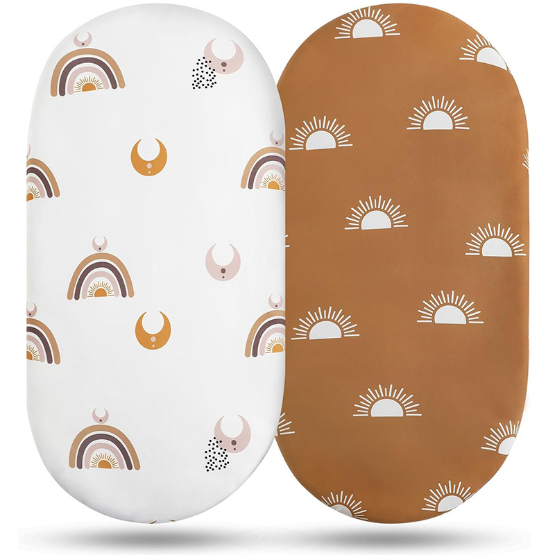 Комплект спално бельо за люлка – чист памук, принт за четири сезона, прост стил, покривка за матрак и покривка за маса за смяна пелени за новородени