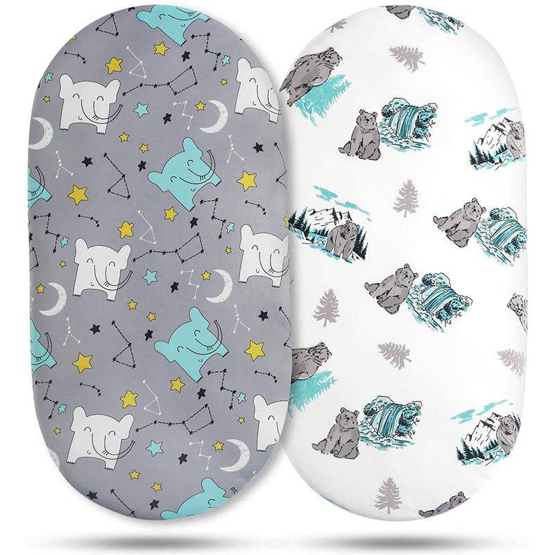 Комплект спално бельо за люлка – чист памук, принт за четири сезона, прост стил, покривка за матрак и покривка за маса за смяна пелени за новородени