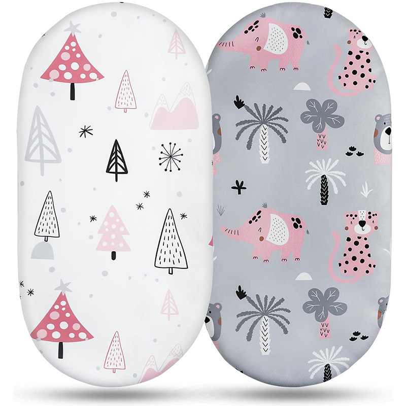 Комплект спално бельо за люлка – чист памук, принт за четири сезона, прост стил, покривка за матрак и покривка за маса за смяна пелени за новородени