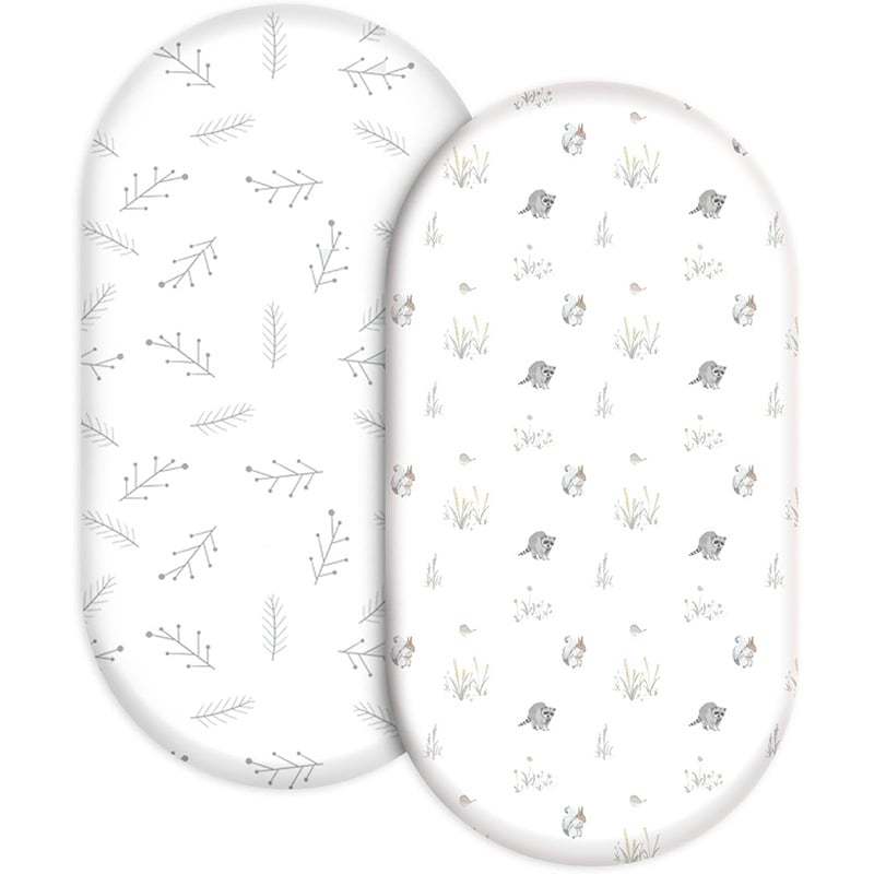 Комплект спално бельо за люлка – чист памук, принт за четири сезона, прост стил, покривка за матрак и покривка за маса за смяна пелени за новородени