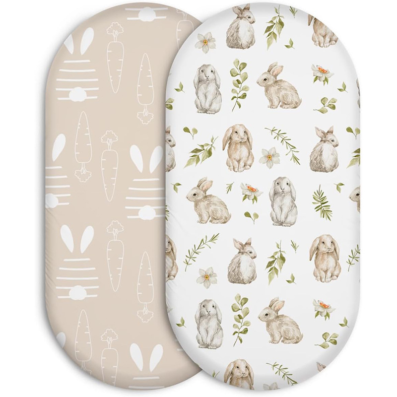 Комплект спално бельо за люлка – чист памук, принт за четири сезона, прост стил, покривка за матрак и покривка за маса за смяна пелени за новородени